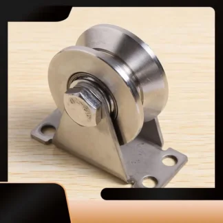 Paquete de 1 bloque de polea de acero inoxidable tipo V, rodamientos silenciosos, rueda de pista de rodillo deslizante con ranura, N38R