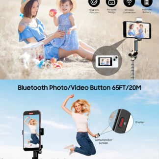 Monitor de Selfie inalámbrico magnético de 1500mAh, misma pantalla compartida para IPhone, Android, teléfono inteligente, cámara trasera, grabación de vídeo Vlog, Selfie
