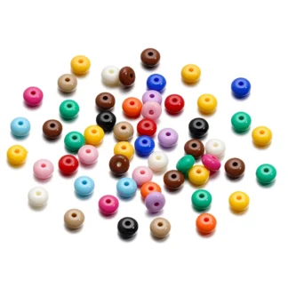 A77I 750 cuentas planas acrílicas coloridas para hacer joyas DIY - 4,5x8 mm/apertura 2 mm