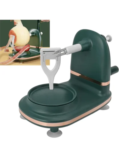 Pelador multifuncional de acero inoxidable, pelador de pera con manivela para pera, patata, pelado, adecuado para cocina, cámara al aire libre, 1 ud.