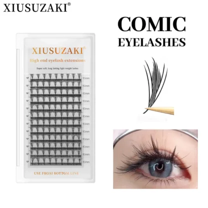 XIUSUZAKI-pestañas Pteris cómicas, nuevo estilo, extensiones de pestañas con forma de pluma, volumen Individual, ventiladores prefabricados, herramienta de maquillaje de pestañas postizas