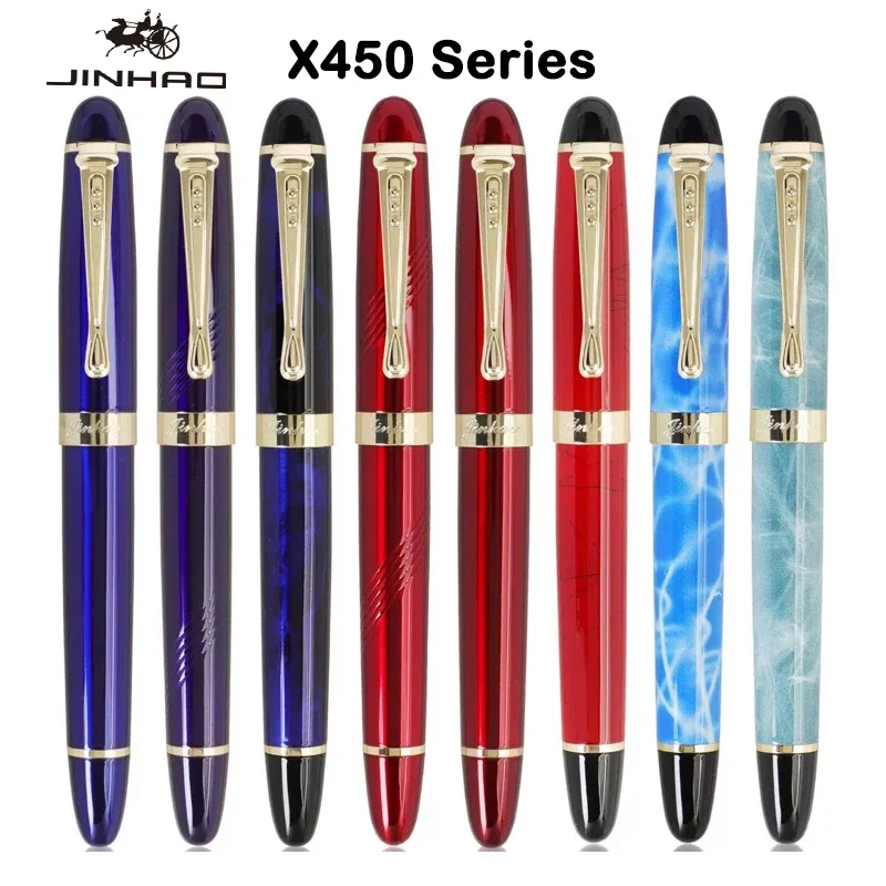 Pluma estilográfica clásica JINHAO X450, pluma de escritura de punta M/1,0 de lujo, firma de oficina, caligrafía escolar, suministros de escritura, papelería