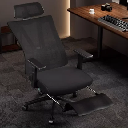 Silla De oficina italiana, reposabrazos, silla De oficina giratoria De diseño nórdico negro, muebles ergonómicos De estudio Cadeira De Escritorio