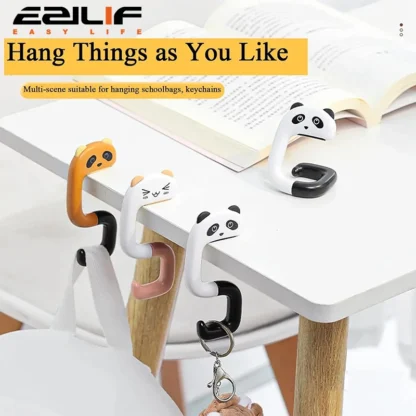Soporte de gancho para bolso, colgadores de bolso ABS portátiles, gancho para bolso, gancho plegable para mochila escolar, mesa de estudiante, escritorio, baño y oficina, 1 ud.