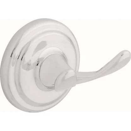 9002PC 3,2 L pulg. Gancho doble para bata Jamestown - Cromo pulido - Paquete de 1