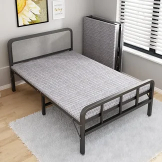 Cama plegable con marco de Metal, simplicidad moderna personalizable, muebles de dormitorio de hierro fundido plegables, cama individual para apartamento
