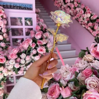 Nuevo regalo creativo del Día de San Valentín chapado en aluminio de 24k rosa de oro dura para siempre amor decoración de boda rosas para amantes regalo creativo 5 uds