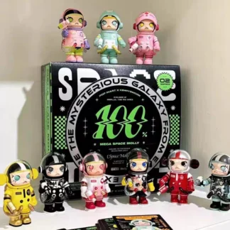 Caja ciega Bubble Mart, colección Mega, adorno de astronauta de aniversario Molly, juguetes de moda para niños, regalos para niños