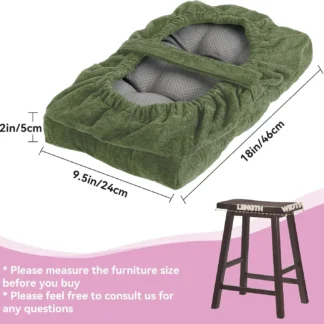 Cojín de taburete de 18x9,5x2 pulgadas con tela antideslizante, suave y duradera, funda de taburete de sillín y cojín de Taburete Rectangular para SILLÍN