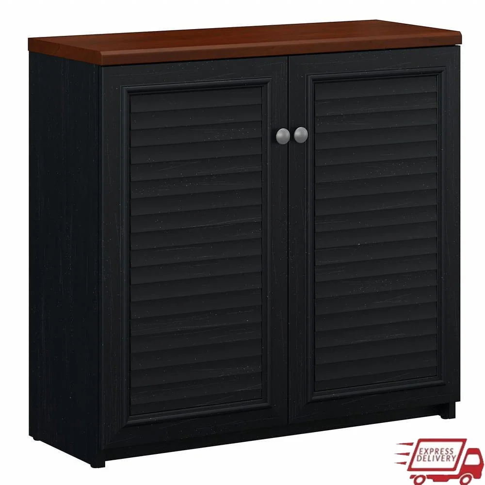 Gabinete de almacenamiento pequeño con puertas, estantes ajustables, gabinete decorativo de madera de ingeniería duradero, organización interior, entrada y sala de estar