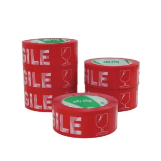 Cinta de advertencia para entrega exprés, cinta adhesiva de cartón de sellado rojo de alta viscosidad