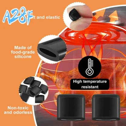 A28F-16Pcs piezas de parachoques de goma para Airfryer Grill Pan Airfryer piezas cubiertas protectoras antiarañazos cocina