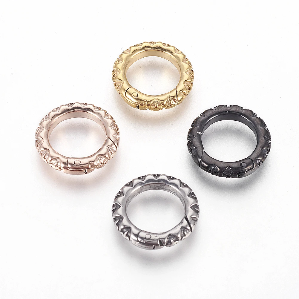 10 Uds. De anillos de puerta de resorte de acero inoxidable 304, anillos tóricos de colores mezclados para hacer joyería DIY, collar, pulsera, llavero, accesorios