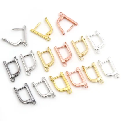 10 Uds. De ganchos para pendientes con palanca trasera francesa de 17x10mm, Clips de bucle abierto para pendientes DIY, cierre, accesorios para hacer joyas