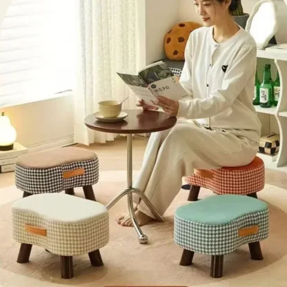 Taburete de cambio Simple para zapatos, reposapiés para sofá, bolsa suave, sillas pequeñas, sala de estar, escritorio de café, reposapiés, silla de reposo, mesa, taburetes bajos