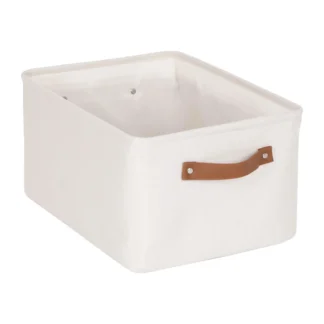Cesta de almacenamiento de lona natural con asas