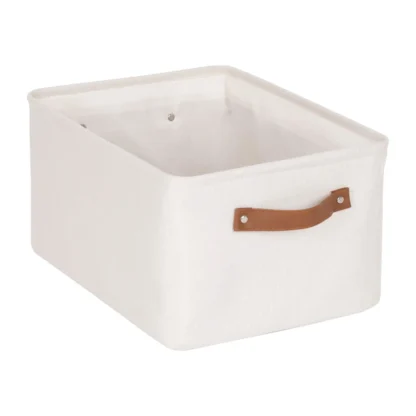 Cesta de almacenamiento de lona natural con asas