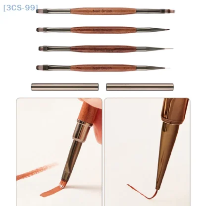【3CS99】 pincel de pintura con delineador de doble punta, 7/12/13mm, arte de uñas, dibujo redondo plano, flores, bolígrafo de pétalos DIY, herramientas, pegamento, bolígrafo de fototerapia