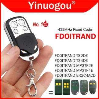 100% Clon FDOITRAND TS2DE TS4DE MPSTF2E MPSTF4E ER2C4ACD Control remoto para puerta de garaje 433,92 MHz Código fijo Abridor de puerta eléctrico