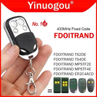 100% Clon FDOITRAND TS2DE TS4DE MPSTF2E MPSTF4E ER2C4ACD Control remoto para puerta de garaje 433,92 MHz Código fijo Abridor de puerta eléctrico
