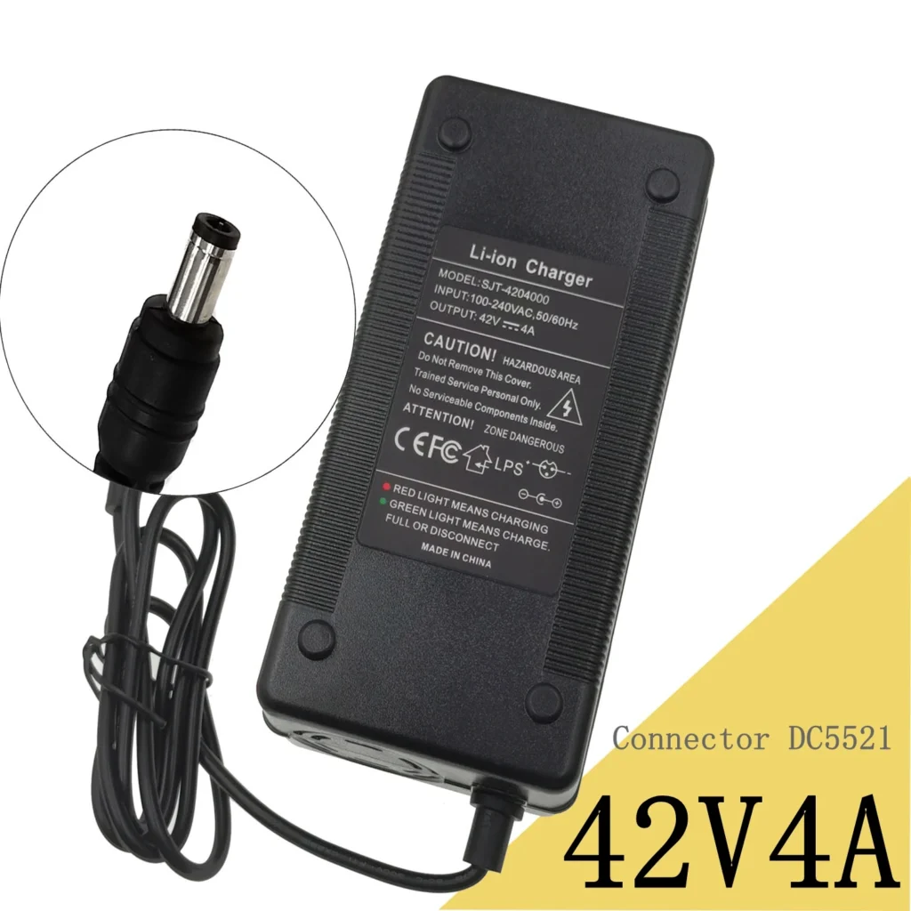 Cargador de batería inteligente de 42V 4A para cargador de batería de iones de litio 10S 36V 37V DC5525