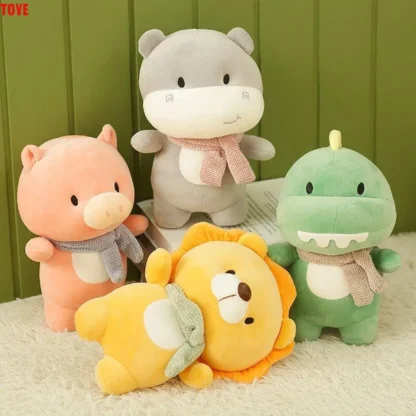 23cm Animal de dibujos animados decoración del hogar muñeca de dibujos animados Super suave Dnosaur juguetes de peluche León juguete de peluche hipopótamo almohada de peluche cerdo muñeca de peluche