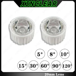 Lente LED de 1W, 3W, 5W, lente transparente plana PMMA óptica de 20MM, 5, 10, 15, 30, 45, 60, 90, 120 grados, adecuada para chips LED de alta potencia de 1, 3 y 5 vatios
