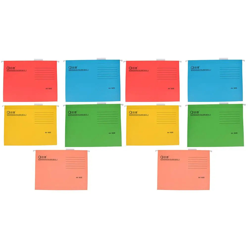 Carpeta de trabajo colgante, marco de archivo de organización de facturas, soportes de colores suaves, carpetas de papel, 10 Uds.