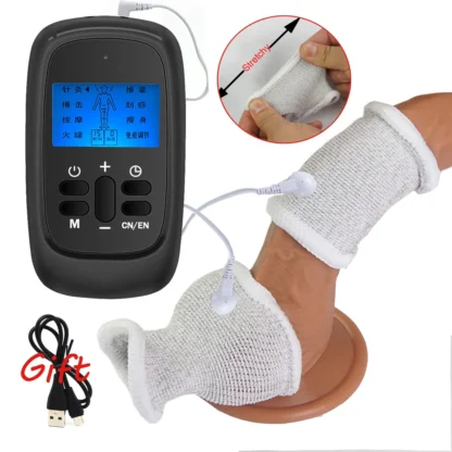 Anillo elástico conductor para pene, terapia de electrochoque, gallo de juego eléctrico y camilla de pelota, juguete Bdsm e-stim, electroestimulador para hombres