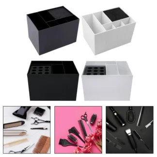 Caja de almacenamiento para peluquería, soporte multifuncional para tijeras de peluquería, bloque para peluquero de mascotas, Clips, cepillos, uso en salón y hogar
