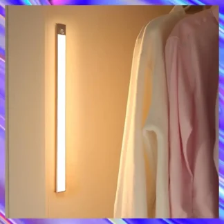 Lámpara LED inalámbrica con detección humana inteligente, tira de luz LED ultrafina, luz USB para luz de armario de pared