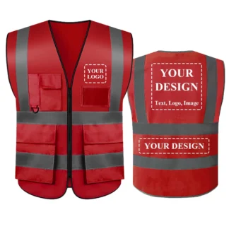 Chaleco de seguridad reflectante con texto de logotipo personalizado, ropa de trabajo de seguridad de alta visibilidad, uniforme de trabajo de construcción, chalecos de tráfico al aire libre