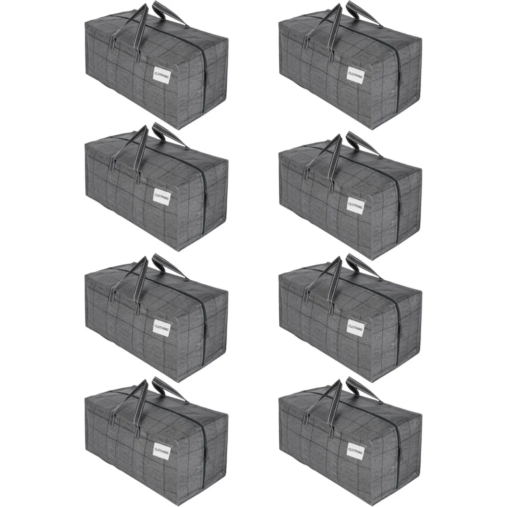 Paquete de 8 bolsas para mover con correas para mochila, resistentes, alternativa de cajas para mover, suministros de embalaje, bolsas de almacenamiento grandes