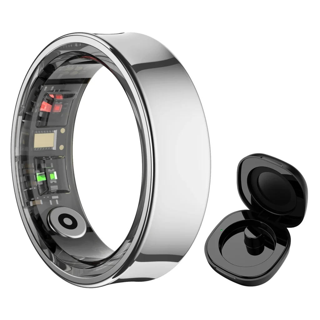 Nuevo anillo inteligente R09 Monitor de salud modo multideporte medición de temperatura de la piel 5ATM anillo inteligente impermeable con estuche de carga
