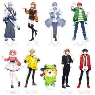 VTuber colorido melocotón oficial JPAPA Noa Tattsun Yuankun Siva DNQ Uri Eto Hiro Naokiri Mofu soporte acrílico adorno de escritorio de anime