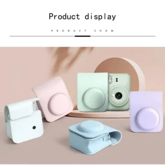 ZLRLMHY es adecuado para cámara Instax Mini 12, antiarañazos, anticaídas, bolsa cruzada Diagonal, funda protectora de cuero suave PU