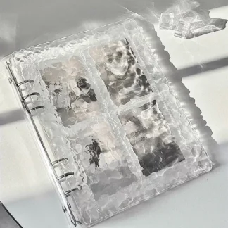 SKYSONIC A5/Mini libro de tarjetas con carpeta de cristal, bolsas de repuesto de doble cara de 20 piezas, álbum de fotos de cubierta dura de hojas sueltas, organizador de postales