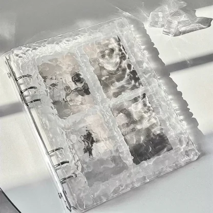 SKYSONIC A5/Mini libro de tarjetas con carpeta de cristal, bolsas de repuesto de doble cara de 20 piezas, álbum de fotos de cubierta dura de hojas sueltas, organizador de postales