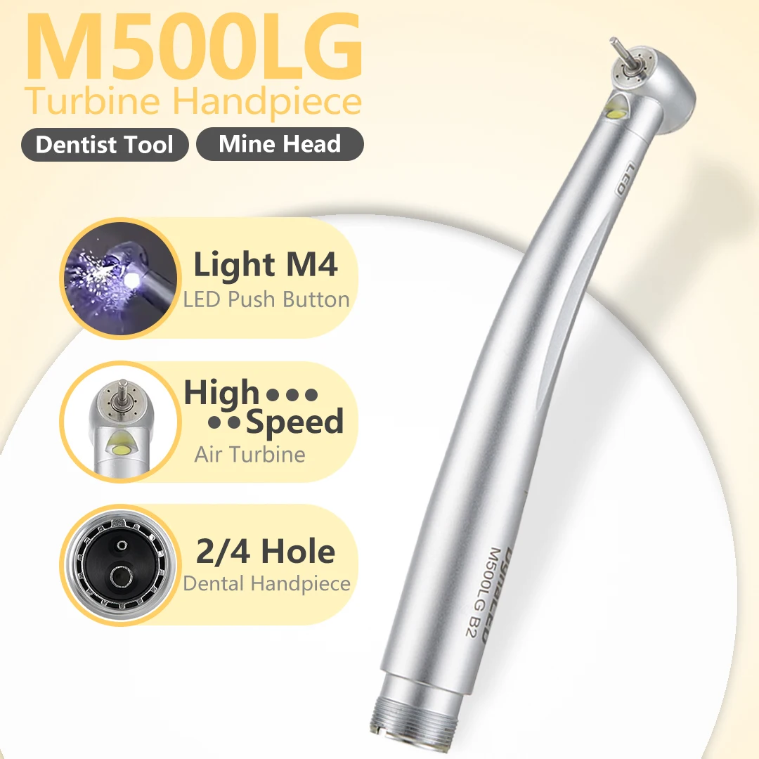 NSK DynaLED M500LG pieza de mano con luz LED B2 M4 botón pulsador pieza de mano de alta velocidad puntas de odontología turbina de aire bolígrafos de alta rotación