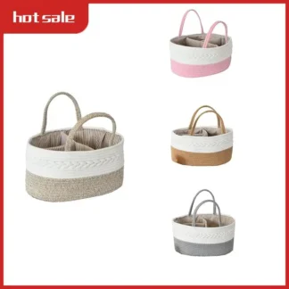 A21R-Cesta de almacenamiento maternal e infantil, compartimento portátil, bolsa de almacenamiento de pañales, cesta de almacenamiento de pañales para bebés