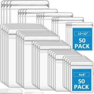 50/10 Uds. Bolsas de paquete de joyería de PVC, bolsas organizadoras, bolsa de almacenamiento autosellante transparente, cubierta de Cable de datos para pendientes y collares