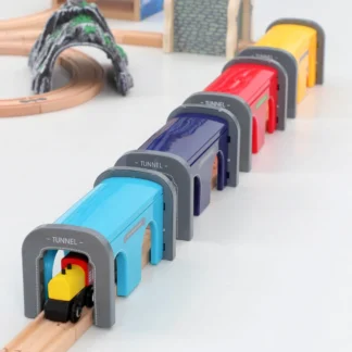 Accesorios de vías de tren de madera, cueva de túnel de plástico apta para vías de madera de marca, juguetes ferroviarios para niños, regalos
