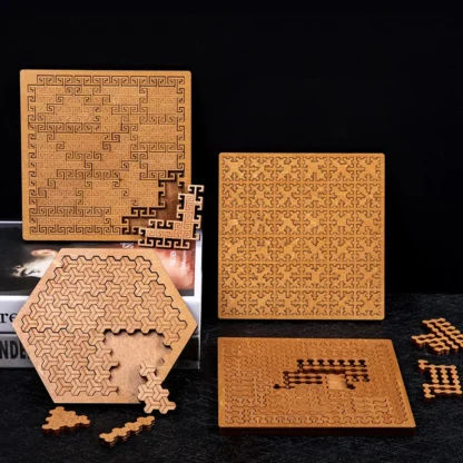 Rompecabezas de madera Impossible para adultos, rompecabezas IQ, rompecabezas Impossible, juego de mesa Tangram, dificultad de diez niveles