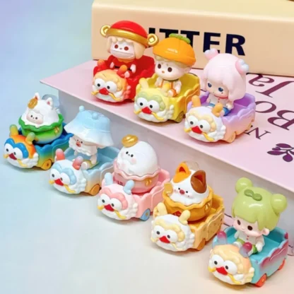 Gran oferta genuina, tren de dragón de la suerte, Mini caja ciega, bolsa, gránulos bonitos de moda, juguetes creativos, decoración de escritorio, regalos de cumpleaños para niñas