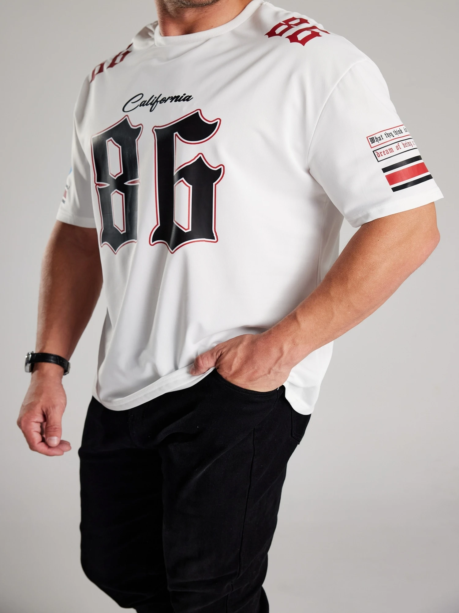 Camiseta con estampado de California 86 para hombre, camiseta deportiva de manga corta para mujer, ropa informal Unisex para uso diario, camiseta de carreras de verano para hombre