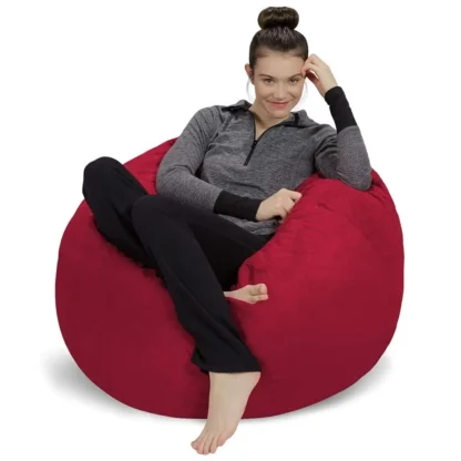 Silla tipo puf - Felpa, ultra suave - Silla tipo puf de espuma viscoelástica con funda Microsu - Muebles rellenos de espuma