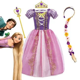 Disfraz de princesa Rapunzel de Disney para niñas y niños, vestido enredado para cumpleaños, Carnaval, fiesta de Halloween, vestido elegante, ropa enredada