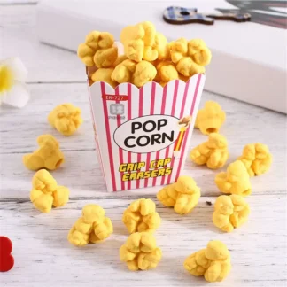 12 unids/caja de borradores bonitos con forma de palomitas de maíz, gomas para lápices de papelería, borrador para limpiar sin dejar marcas, papelería coreana