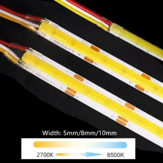 Tira de luces LED COB CCT de 12V, 24V CC, 2700K a 6500K, cinta LED que cambia de Color, cinta lineal de doble Color RA90 regulable de 5mm y 8mm de ancho