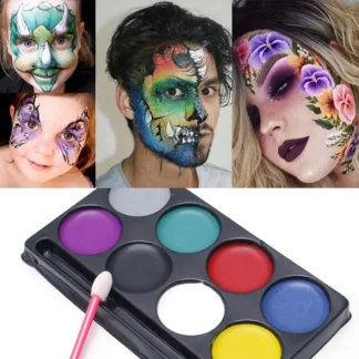 Pintura facial insípida no tóxica, 12 colores, arte corporal, pintura al óleo, tatuaje, maquillaje, cosmético, Drama, maquillaje facial de payaso, fiesta de Halloween